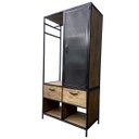 Ver imagem 1 de Armário Roupeiro Arara Closet em Ferro Metalon e Madeira Pinus com Porta Chapa Perfurada e 2 Gavetas
