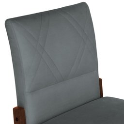 Kit 6 Cadeiras de Jantar Aurora Base Madeira Maciça Estofada Suede Cinza - 3