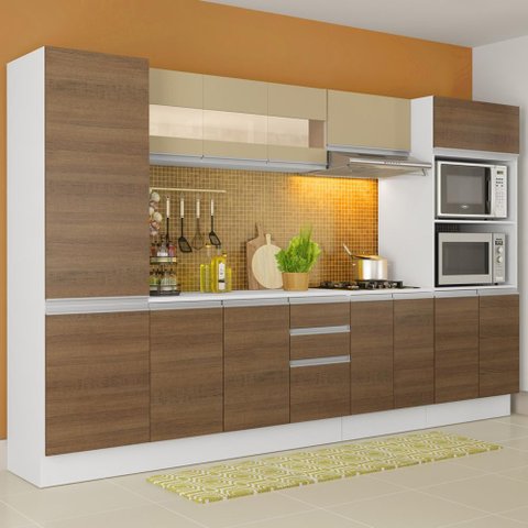 Cozinha Madesa Smart Modulada com Armário Balcão e Tampo