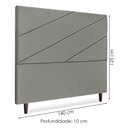 Ver imagem 3 de Cabeceira Casal 140 Cm com Frame Cristal Linho Cinza Escuro Artte