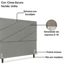 Ver imagem 4 de Cabeceira Casal 140 Cm com Frame Cristal Linho Cinza Escuro Artte