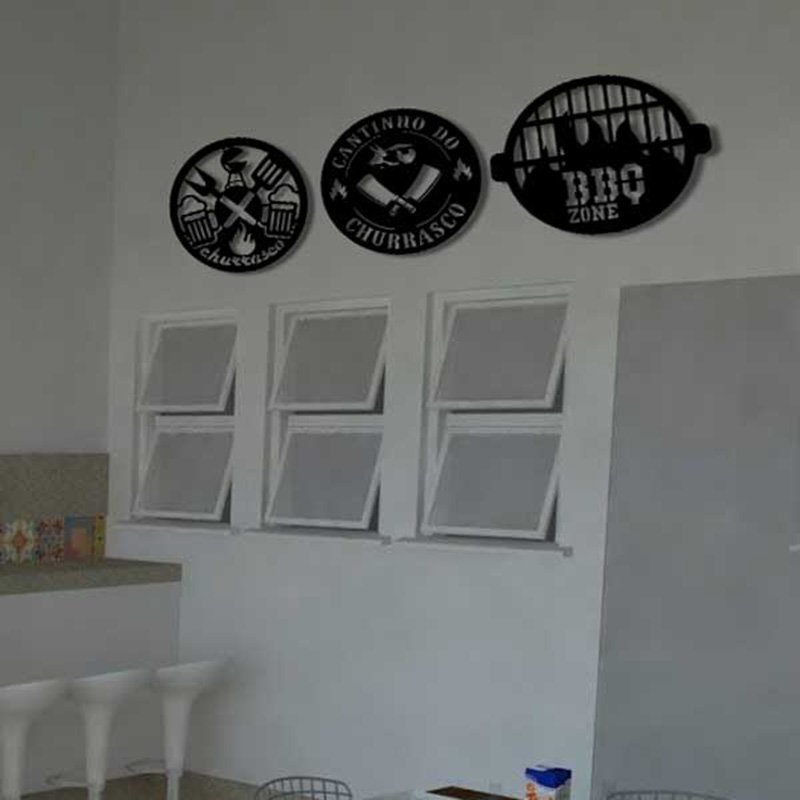 Conjunto de Placas Para Cantinho do Churrasco, Barbecue Zone - 4