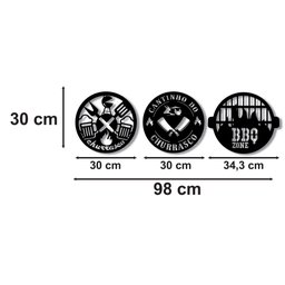 Conjunto de Placas Para Cantinho do Churrasco, Barbecue Zone - 2