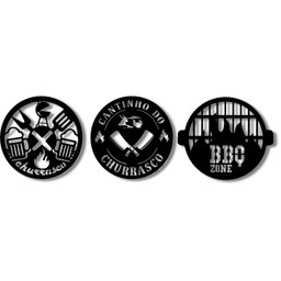 Conjunto de Placas Para Cantinho do Churrasco, Barbecue Zone - 8