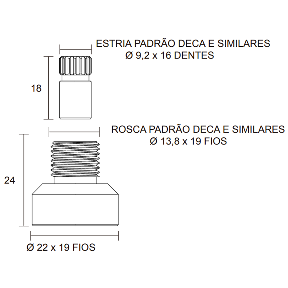 Kit Conversor de Pressão e Gaveta Docol x Deca - 131601 - BLUKIT - 2