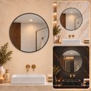 Ver imagem 1 de Espelho Decorativo Redondo Borda Preta 80cm Luxo Goldenx