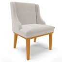 Ver mais imagens de Kit 4 Cadeiras Decorativas Sala de Jantar Base Fixa de Madeira Firenze Veludo Cinza/Castanho G19 - G