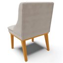 Ver imagem 6 de Kit 4 Cadeiras Decorativas Sala de Jantar Base Fixa de Madeira Firenze Veludo Cinza/Castanho G19 - G