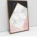 Ver imagem 1 de Quadro Decorativo em Canvas Geométrico Black e Pink TaColado Moldura Flutuante 4,5cm Freijó 120 x 80