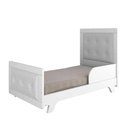 Ver imagem 4 de Kit Peroba Berço Infantil Retrô Branco com Capitonê Branco