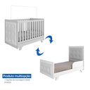 Ver imagem 7 de Kit Peroba Berço Infantil Retrô Branco com Capitonê Branco
