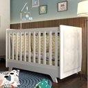 Ver imagem 3 de Kit Peroba Berço Infantil Retrô Branco com Capitonê Branco