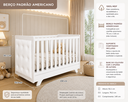 Ver imagem 4 de Kit Peroba Berço Infantil Retrô Branco com Capitonê Branco