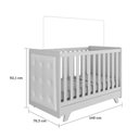 Ver imagem 5 de Kit Peroba Berço Infantil Retrô Branco com Capitonê Branco