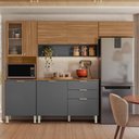 Ver imagem 2 de Cozinha Compacta Alba 8 Portas Amêndola Touch/grafito Prime Tx e Balcão 120cm com Tampo Mdp - Dem