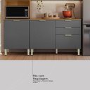 Ver imagem 6 de Cozinha Compacta Alba 8 Portas Amêndola Touch/grafito Prime Tx e Balcão 120cm com Tampo Mdp - Dem