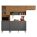 Ver imagem 1 de Cozinha Compacta Alba 8 Portas Amêndola Touch/grafito Prime Tx e Balcão 120cm com Tampo Mdp - Dem