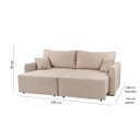 Ver imagem 5 de Sofa Cama 3 Lugares 2,00 m Pé de Madeira Los Angeles:Bege/Linho