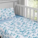 Ver imagem 1 de Jogo de Cama Tecebem Malha Berço Estampado Sucesso 3 Peças Azul
