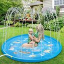 Ver imagem 6 de Piscina Infantil Inflável com Chafariz Tapete Pulverizador Ajuste de Altura da Água Durável Azul