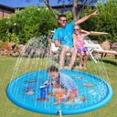 Ver imagem 5 de Piscina Infantil Inflável com Chafariz Tapete Pulverizador Ajuste de Altura da Água Durável Azul