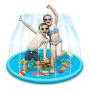 Ver imagem 3 de Piscina Infantil Inflável com Chafariz Tapete Pulverizador Ajuste de Altura da Água Durável Azul