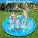 Ver imagem 7 de Piscina Infantil Inflável com Chafariz Tapete Pulverizador Ajuste de Altura da Água Durável Azul