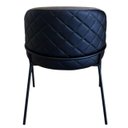 Ver imagem 4 de Poltrona Estofada com Base Fixa em Aço Carbono Pintura Epóxi – Samy Exclusiva Courino Durango Preto