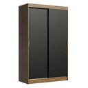 Ver imagem 2 de Guarda-Roupa Solteiro Madesa Tokio 2 Portas de Correr 2 Gavetas Rustic/Preto Cor:Rustic/Preto
