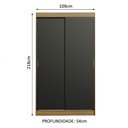 Ver imagem 3 de Guarda-Roupa Solteiro Madesa Tokio 2 Portas de Correr 2 Gavetas Rustic/Preto Cor:Rustic/Preto