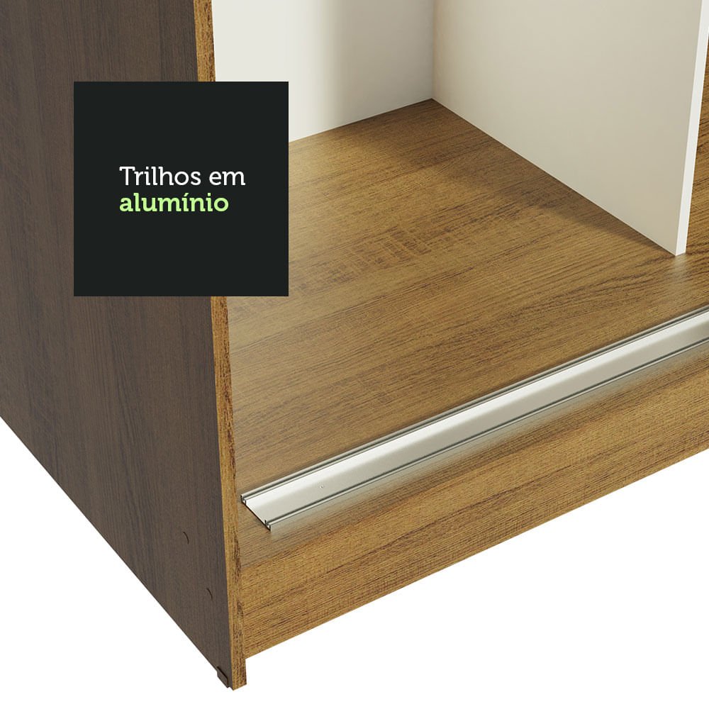 Guarda-Roupa Solteiro Madesa Tokio 2 Portas de Correr 2 Gavetas Rustic/Preto Cor:Rustic/Preto - 8