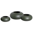 Ver imagem 1 de Trio Vasos Decorativos de Mesa Cachepot Redondo Cerâmica Verde Lúpulo