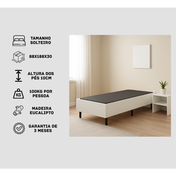 Base Cama Box Solteiro 88x188 - Branco - 3
