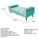 Ver imagem 5 de Recamier Baú Félix Solteiro 160 cm Suede - Doce Sonho Móveis ML/R1/FELIX/160/B/S Azul Tiffany