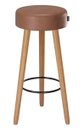 Ver imagem 5 de Kit 2 Banquetas Alta Paris Pé Madeira Bar Cozinha Espaco Gourmet Couro Pu Cafe