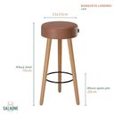 Ver imagem 6 de Kit 2 Banquetas Alta Paris Pé Madeira Bar Cozinha Espaco Gourmet Couro Pu Cafe
