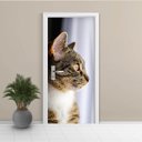 Ver imagem 1 de Adesivo de Porta Gato 1 Arte Destaque P - 0,73 X 2.13 Metros