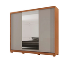 Ver imagem 2 de Guarda-Roupa Casal 100% MDF 3 Portas de Correr 2 Gavetas com Pés e Espelho Chile Off White/Marromle
