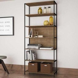 Conjunto Closet Modulado em Estilo Industrial e Mesa de Cabeceira 27803 Steel Quadra Artesano - 6