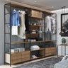Conjunto Closet Modulado em Estilo Industrial e Mesa de Cabeceira 27803 Steel Quadra Artesano - 1