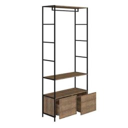 Conjunto Closet Modulado em Estilo Industrial 27802 Steel Quadra Artesano - Vermont/preto Fosco - 5