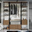 Ver imagem 1 de Conjunto Closet Modulado em Estilo Industrial 27802 Steel Quadra Artesano - Vermont/preto Fosco