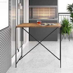 Bancada para Cozinha/jantar Estilo Industrial 27817 Steel Quadra Artesano - Vermont/preto Fosco - 1