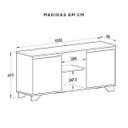 Ver imagem 4 de Rack Estante Sala para TV 2 Portas Benevello - Branco
