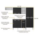 Ver imagem 6 de Cozinha Compacta Xangai 9 Portas Multimóveis Branco Preto