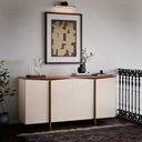 Ver imagem 1 de Aparador Buffet Sala Sense 4 Portas 160cm Offwhite/Freijó - Rede Móveis