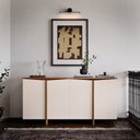 Ver imagem 2 de Aparador Buffet Sala Sense 4 Portas 160cm Offwhite/Freijó - Rede Móveis