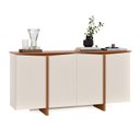 Ver imagem 3 de Aparador Buffet Sala Sense 4 Portas 160cm Offwhite/Freijó - Rede Móveis
