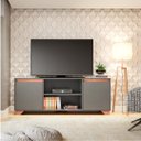 Ver imagem 4 de Rack Estante Sala para Tv 2 Portas Benevello - Grafite