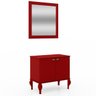 Gabinete De Banheiro Provençal Completo Balcão Cuba e Espelho - Vermelho - 3